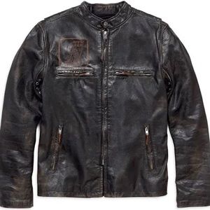 Harley-Davidson Men's Speed Distressed Slim Fit Leather Jacket XL extra large